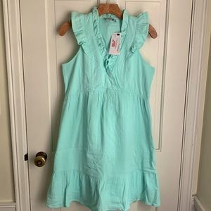 Vineyard vines cotton gauze ruffle dress.